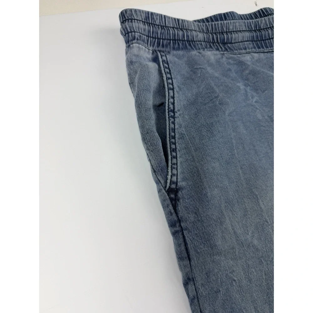True Religion Jogger Pants Men's Approx 40 Blue Denim Contrast Panel Drawstring - Picture 7 of 16